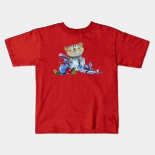 Christmas Cat Kids T-Shirt